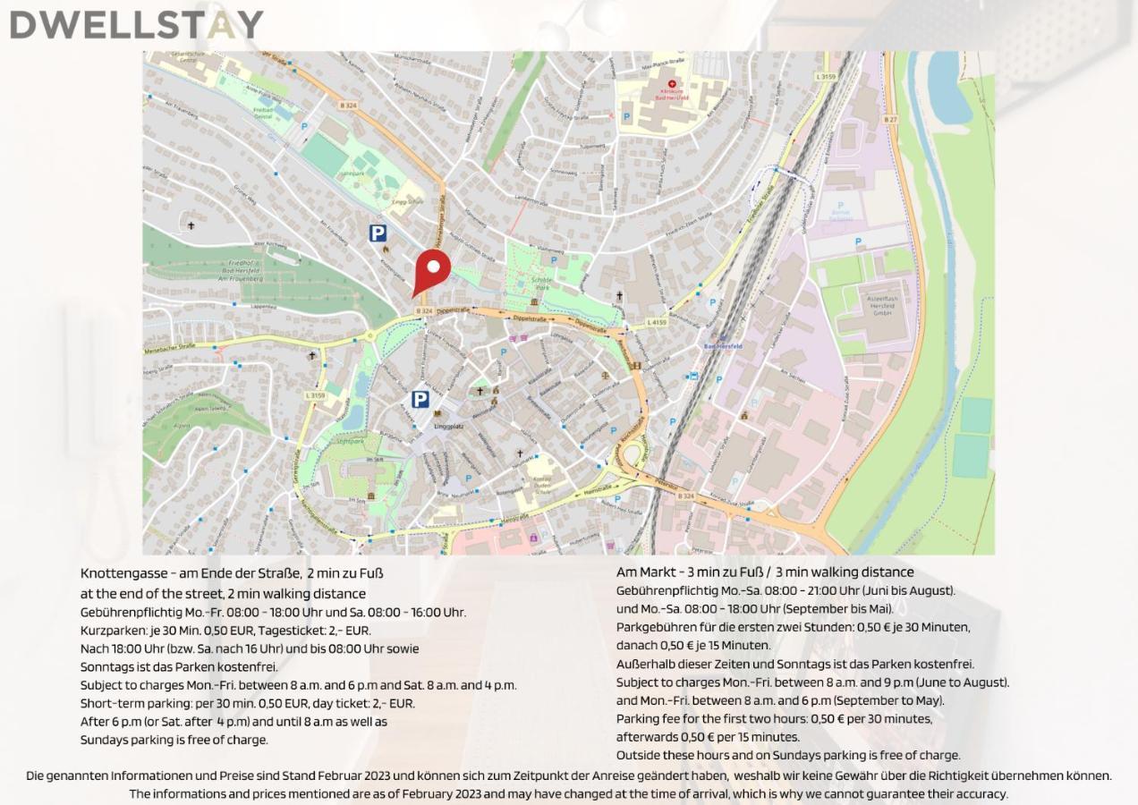 Dwellstay - Modernes Apartment I 55Qm I 2 Zimmer I Kueche I Bad I Terrasse I Tv I Wlan Bad Hersfeld Ngoại thất bức ảnh