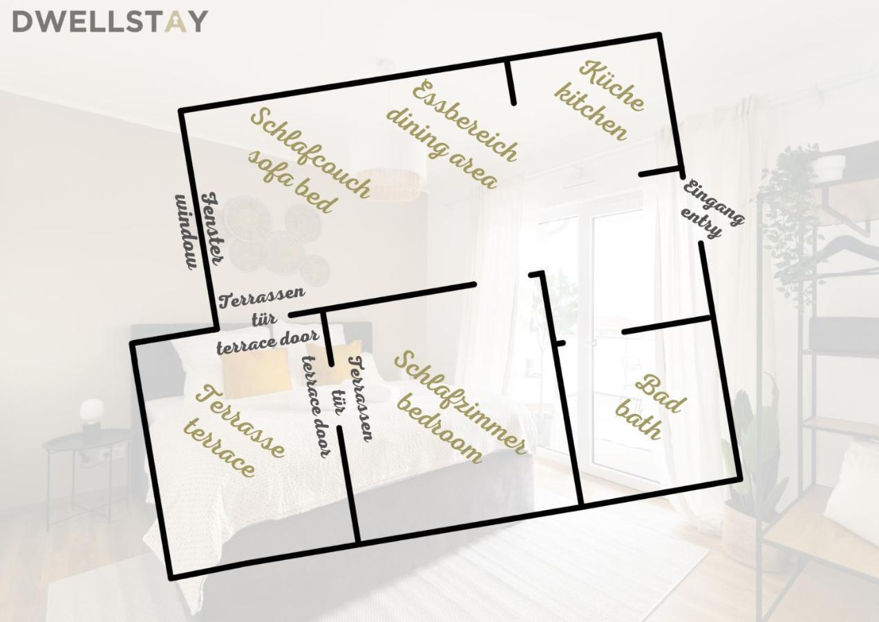 Dwellstay - Modernes Apartment I 55Qm I 2 Zimmer I Kueche I Bad I Terrasse I Tv I Wlan Bad Hersfeld Ngoại thất bức ảnh
